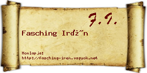 Fasching Irén névjegykártya