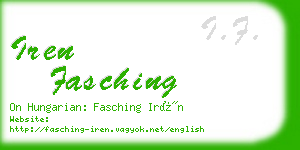 iren fasching business card